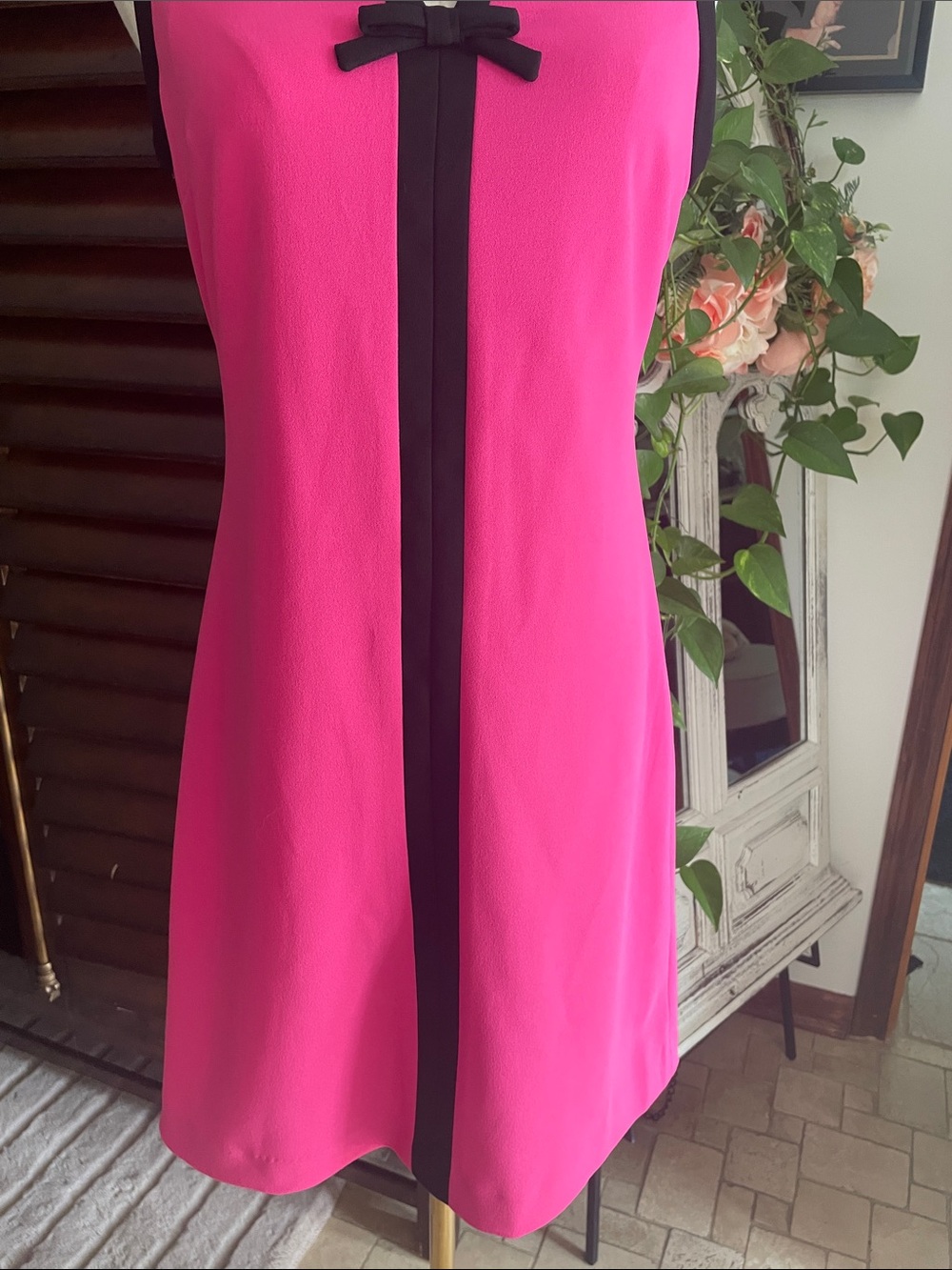 Say Hot Pink and Black Sheath Dress Size 36 or 4 Legally Blonde Style Jackie O - Picture 3 of 8
